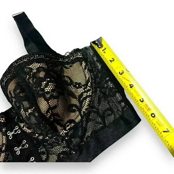 Adore Me NWT Temperence Contour 36D Black Lace XL Matching Cheeky Strappy Panty - Picture 7 of 16
